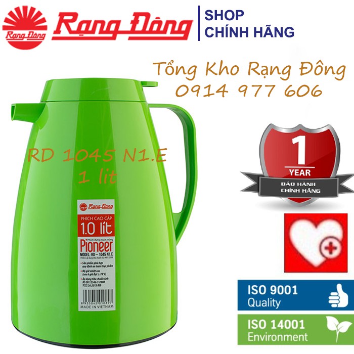 [CHÍNH HÃNG] Phích Đựng Nước Nóng, Pha Trà Rạng Đông 1 lít- Bảo Hành 1 Năm - Model: RD 1045 N1.E