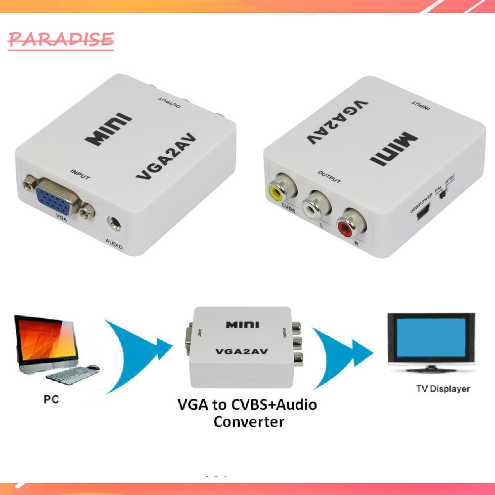 Paradise1 Premium Computer VGA to AV TV Composite RCA S-Video Scan Converter 1080P