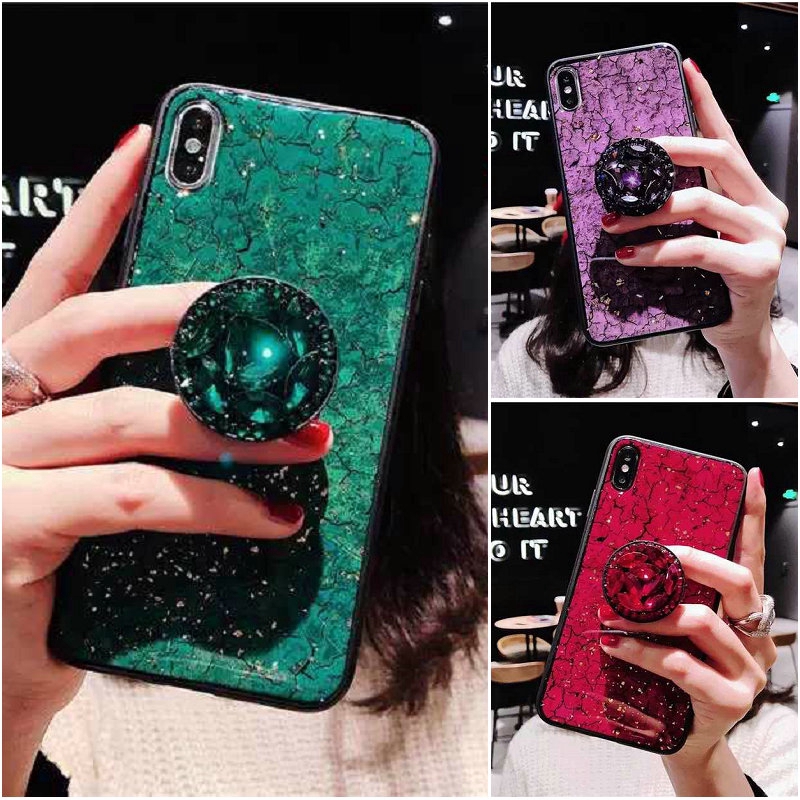 OPPO A31 A91 A71 A5 A9 2020 A3s A5s A7 2018 A1k F11 F9 Pro F5 Youth Reno 3 Realme C2 C1 2 3 5 Pro Glitter Stand Hard Case Phone Cover