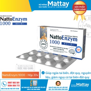 NattoEnzym 1000 - Giúp ngừa tai biến, đột quỵ, nguyên liệu, giảm nguy cơ tai biên đột quỵ (20 viên).