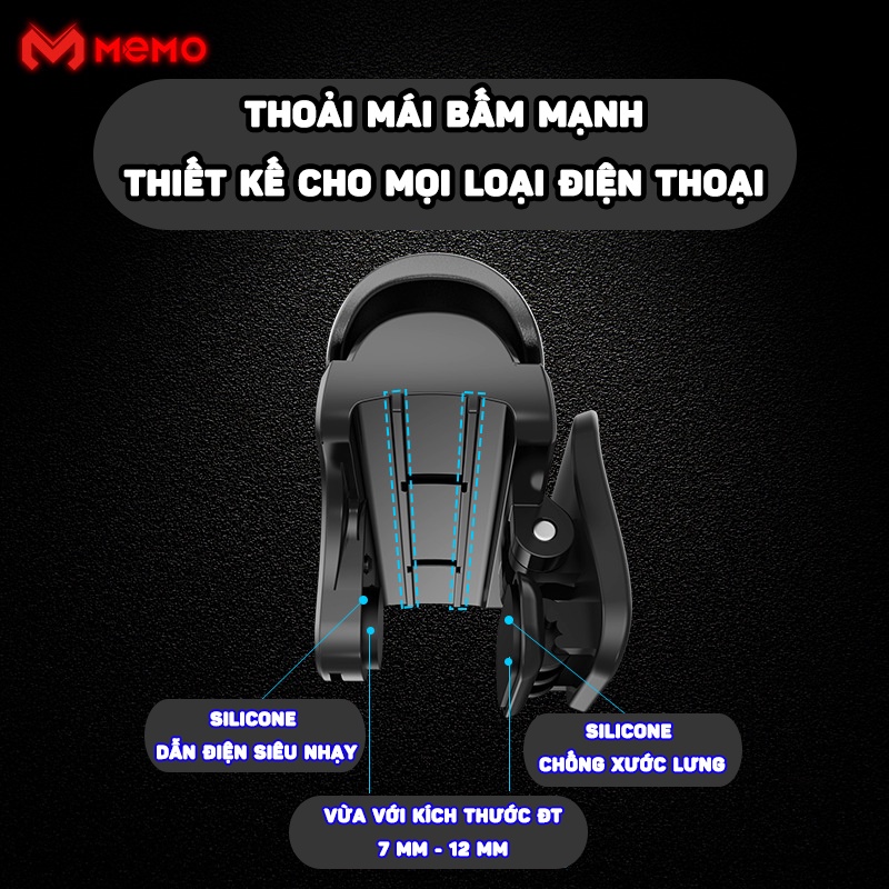 Nút bắn Pubg Mobile ff chơi game siêu nhạy MEMO AK-04 chống mỏi tay cầm chơi game điện thoại pubg ros freefire Minado