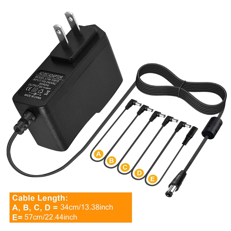 Dây Cáp Nguồn 5 Chiều DC 850mA 9V Chuyên Dụng Cho Phơ Đàn Guitar