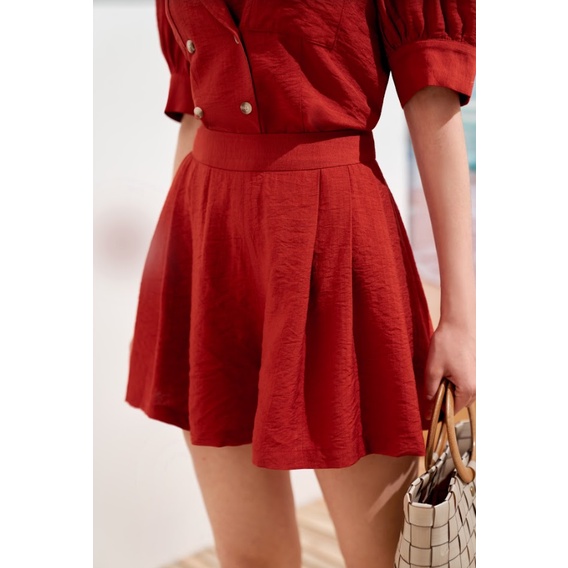 Quần đùi loe giả chân váy xếp lụa đũi 2 màu 2SO1004 ADORE DRESS