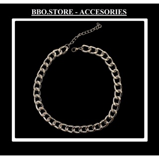 Dây vòng cổ chocker xích màu bạc cá tính - chocker chain xích