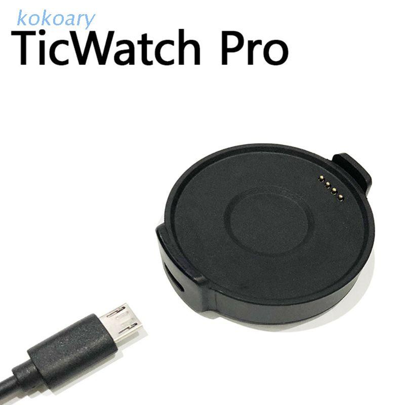 Dây Cáp Sạc Usb Màu Đen Kèm Đế Nam Châm Cho Đồng Hồ Thông Minh Ticwatch Pro