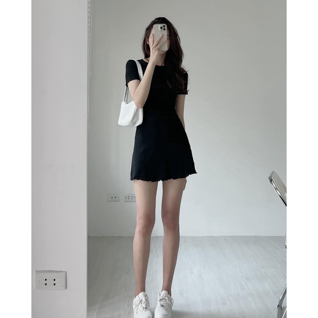 Váy body cotton co giãn đần boddy ngắn tay -MINXY SHOP