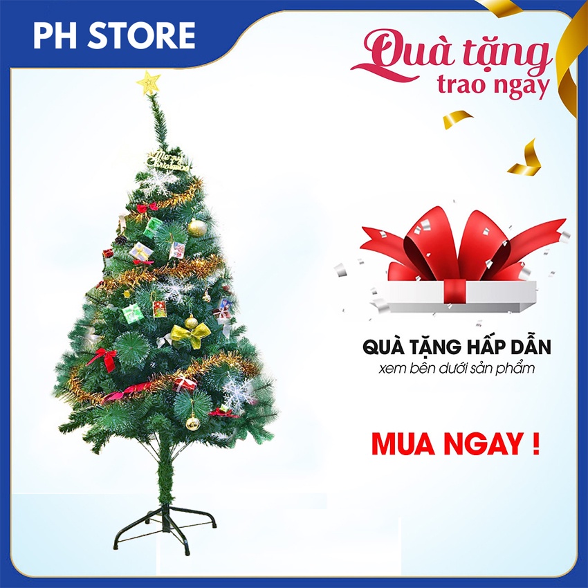 [GIÁ SỈ] Cây Thông Noel 1m5, 1m Tặng Kèm 96 Phụ Kiện Trang Trí Siêu Đẹp