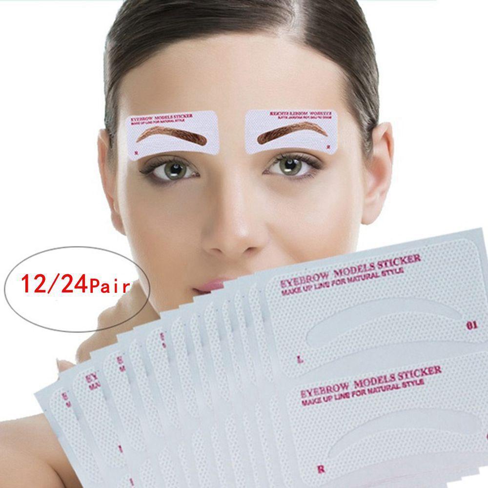 Bộ 12 / 24 Cặp Khuôn Kẻ Lông Mày Thời Trang Dành Cho Nữ