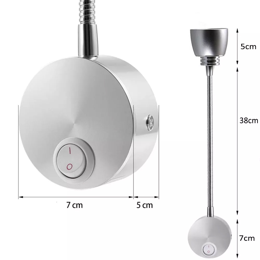Đèn Led đọc sách đầu giường BOFIT 5W nguồn 220V, Ánh sáng chiếu rọi điểm, Loại gắn tường và bàn học