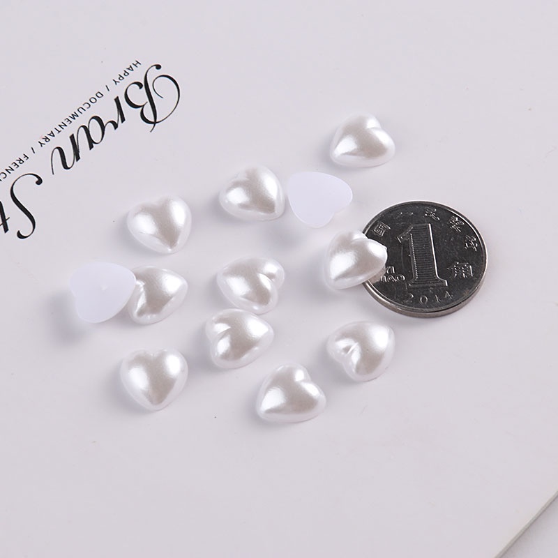 Phụ kiện ngọc trai giả hình trái tim 4/8/10mm trang trí điện thoại