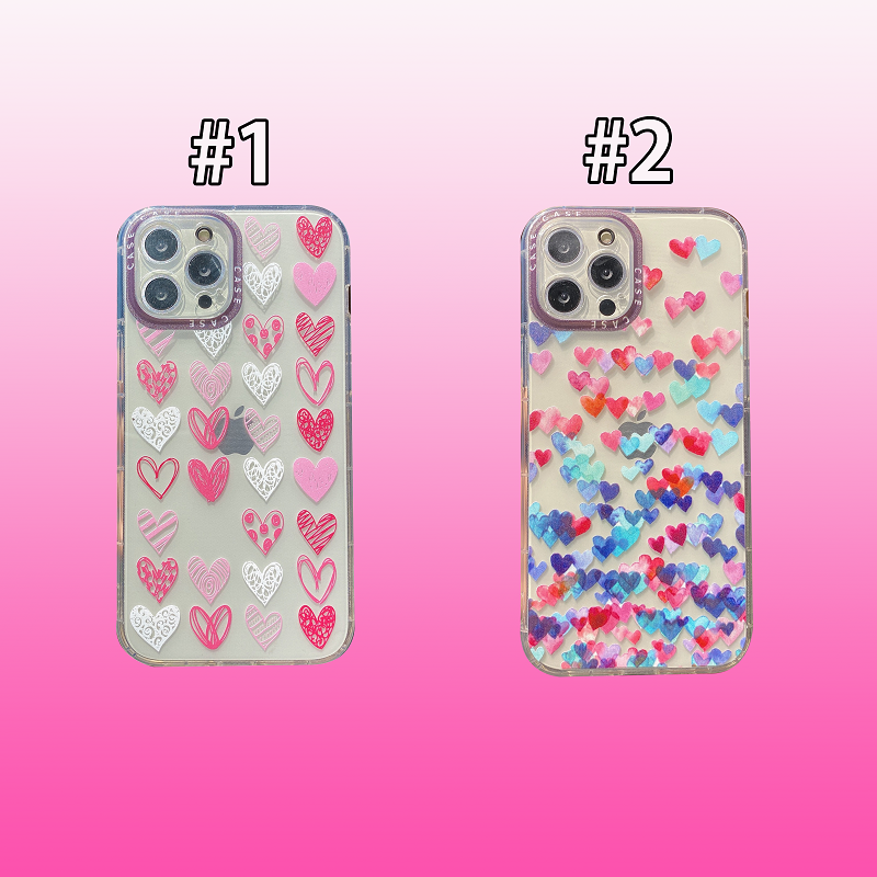 XIAOMI Mi 11 10T Pro Poco M2 Pro M3 Soft Transparent Cute Case Little Sweet Heart Pink Colorful Cartoon Thin Clear Fashion Casing Phone Back Cover