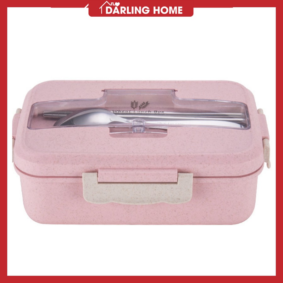 Hộp Cơm Lúa Mạch 3 Ngăn Văn Phòng Giữ Nhiệt Dễ Thương