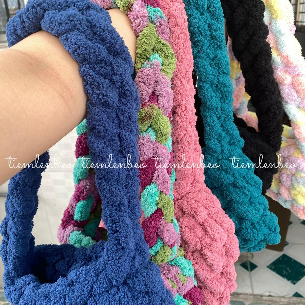 TÚI ĐEO VAI HANDMADE SỢI LEN CHUNKY BÔNG SIÊU MỀM MỊN, SHOULDERBAG