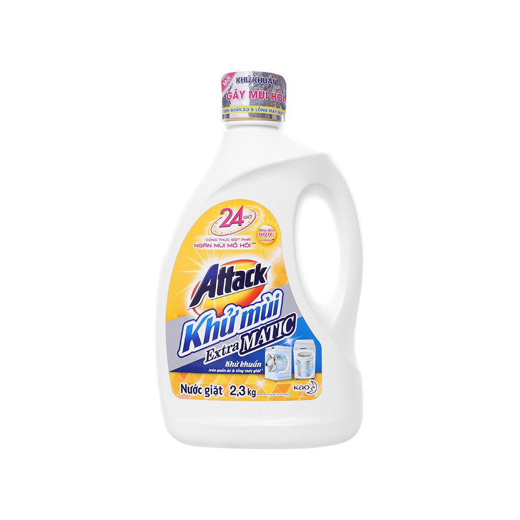 Nước giặt Attack Extra Matic ngăn mùi mồ hôi chai 2.3 lít