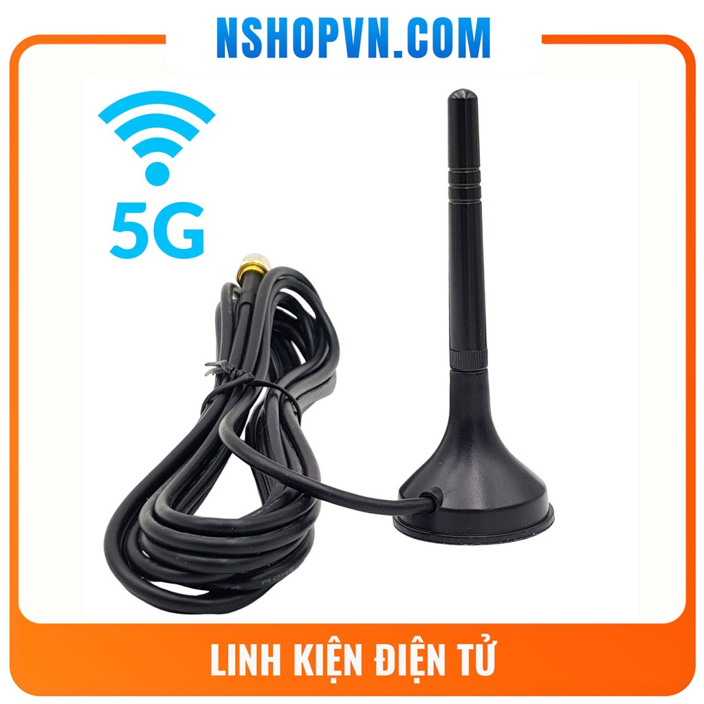 Anten cốc hút đa hướng 15dBi băng tần 600-6000Mhz hỗ trợ 5G 4G 3G 2G GSM GPRS chuẩn SMA