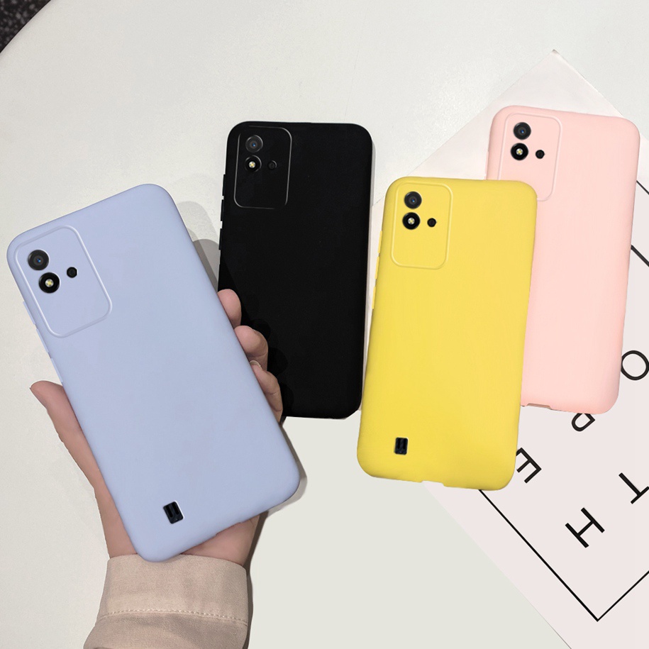 Ốp điện thoại mềm siêu mỏng màu vàng/ hồng/ đen cho Realme Narzo 50i Narzo 50i 2021 6.5 inch