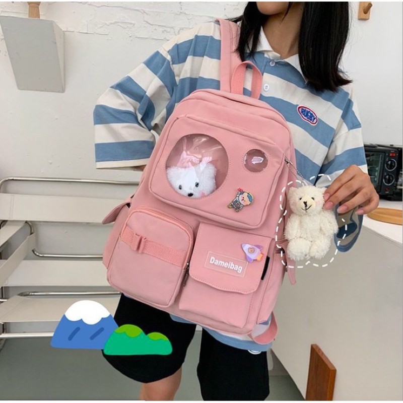 BALO ULZZANG CHỐNG THẤM - DEMEIBAG ĐẦU GẤU ( KHÔNG KÈM PHỤ KIỆN)