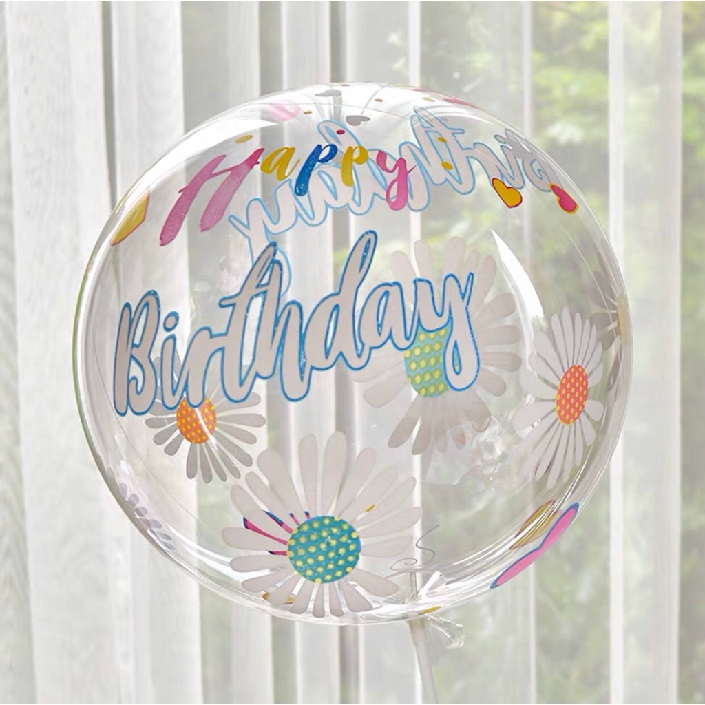 Bóng Bay BoBo 20Inch Happy Birthday Nhiều Màu Trang Trí Sinh Nhật