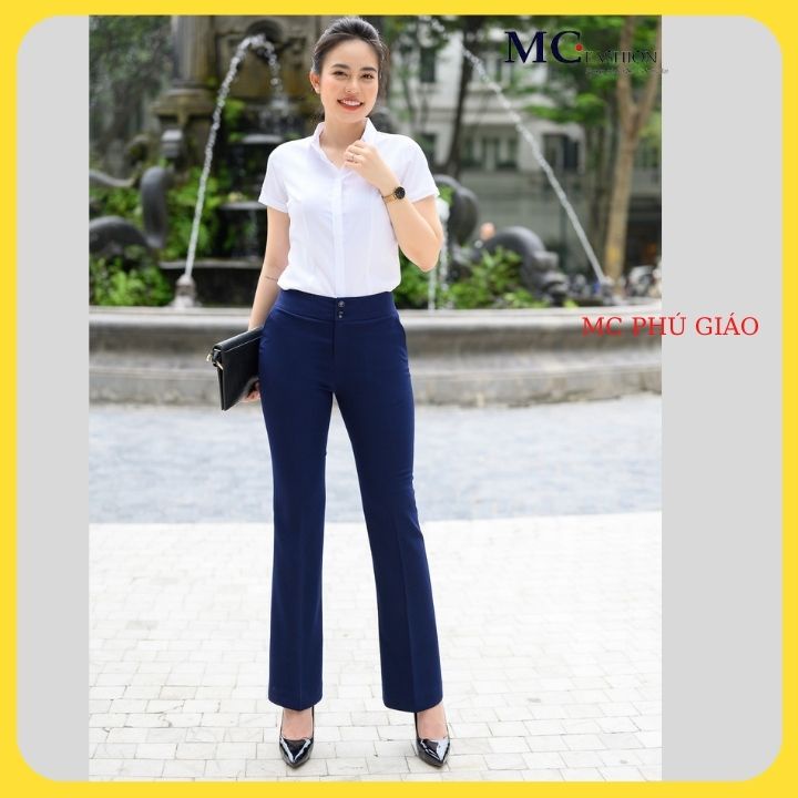Áo Sơ Mi Nữ Trắng Cộc Ngắn Tay Kiểu Công Sở Cổ Đức Đẹp Vải Lụa Mc Fashion A673