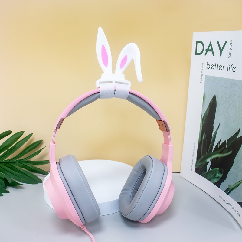 Tai Nghe BT 3D Hình Tai Thỏ Có Dây Đeo Có Thể Điều Chỉnh
