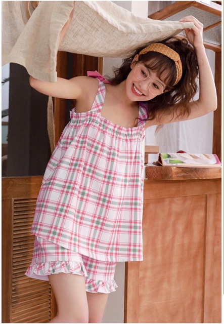 Bộ ngủ 2 dây cotton mềm mại chất siêu đẹp | BigBuy360 - bigbuy360.vn