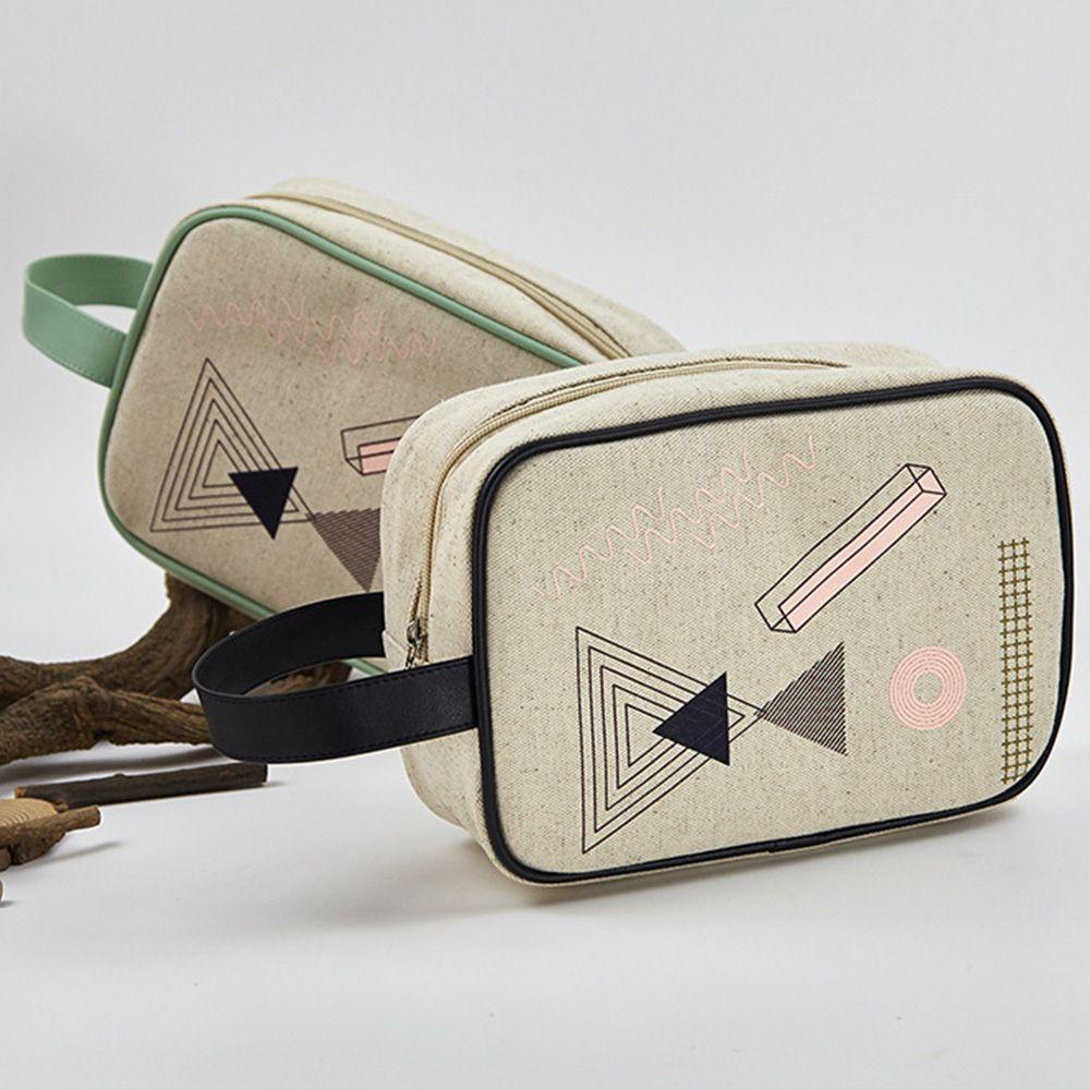 Túi Vải Lanh Đựng Mỹ Phẩm Có Khóa Kéo Đa Năng Tiện Dụng Khi Đi Du Lịch