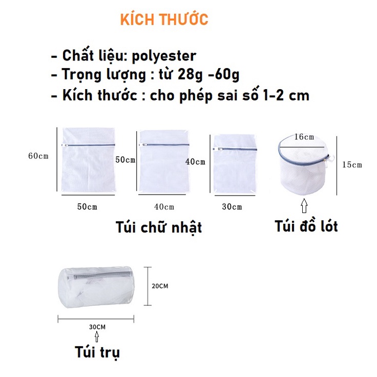 Túi Lưới Giặt Bảo Vệ Quần Áo, Đồ Lót.