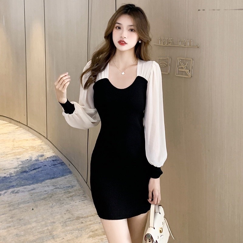 ĐẦM ÔM BODY PHỐI VOAN XINH ĐẸP H9