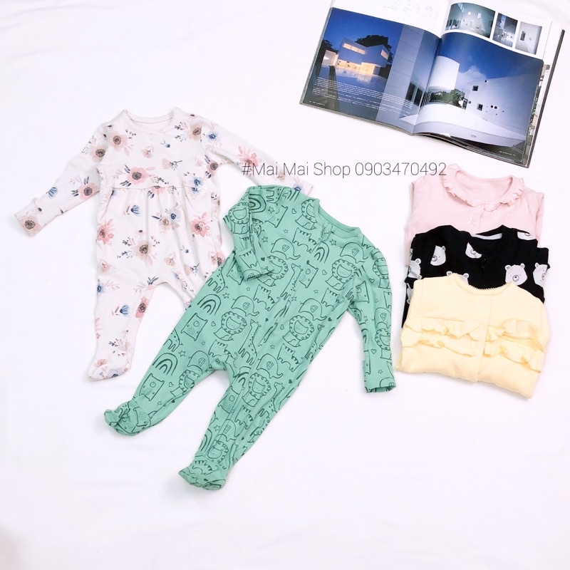 Set 3 body liền thân cotton xuất dư cho bé màu ngẫu nhiên