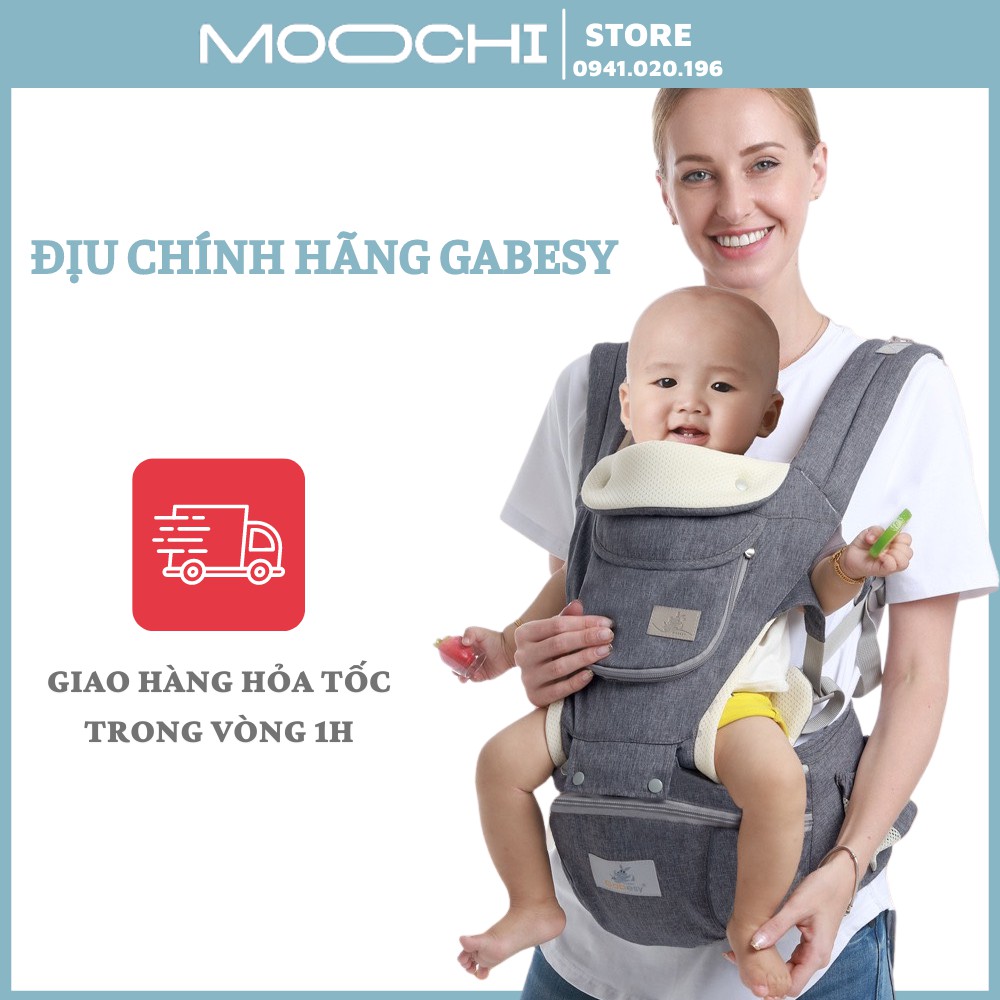 Địu Chính Hãng Gabesy MC2 , Địu Ngồi 9 Tư Thế Có Mũ Che Thoáng Khí Cho Bé Từ 0 - 36 Tháng Tuổi