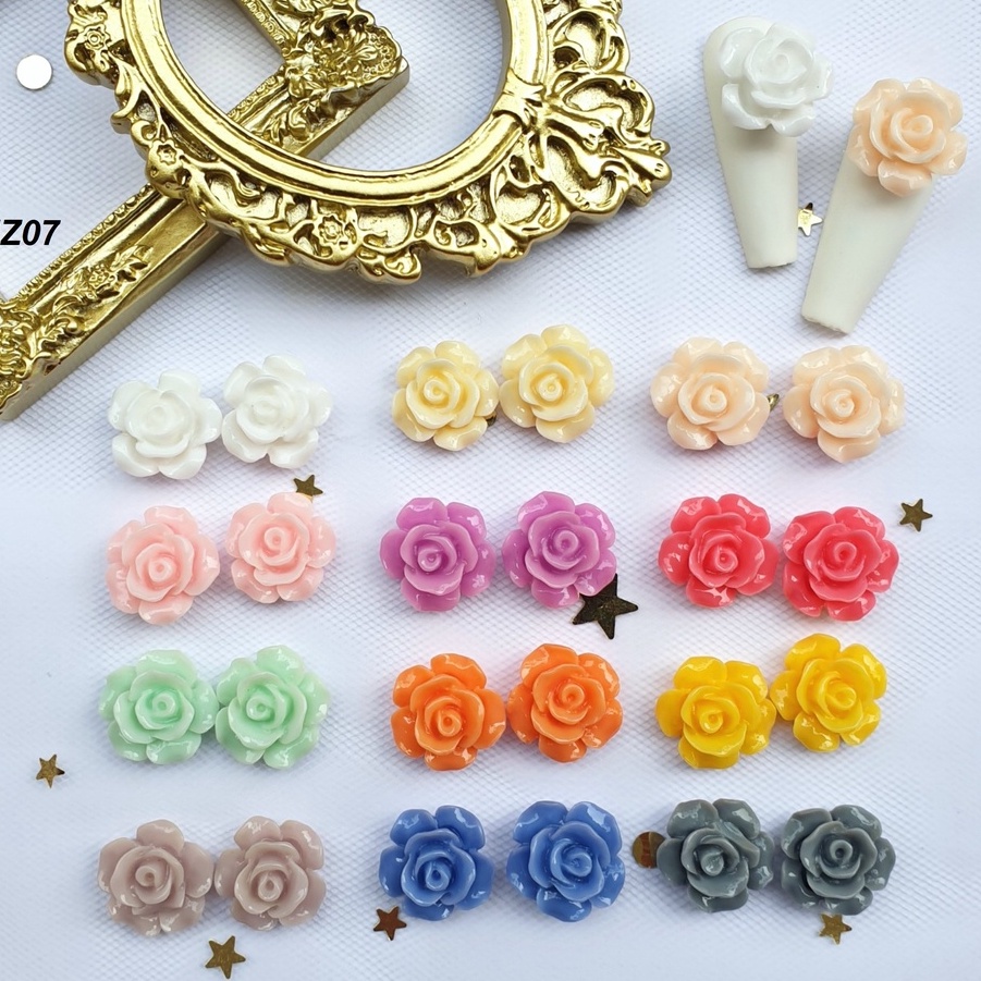 [Ảnh thật] Hoa Hồng 5D | Màu Neon | Trang Trí Móng Tay HZ06