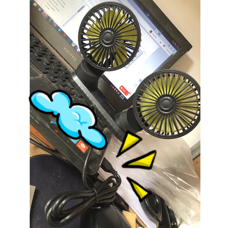 Mẫu mới: Quạt xe hơi - quạt đôi ôto