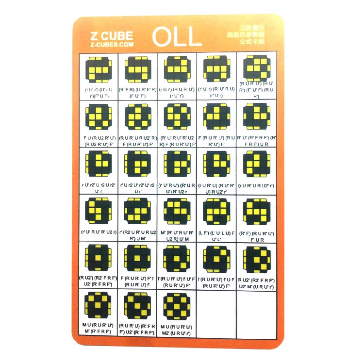 Bộ Card Công Thức CFOP Giải Rubik Tốc Độ Cao Công Thức F2L OLL PLL