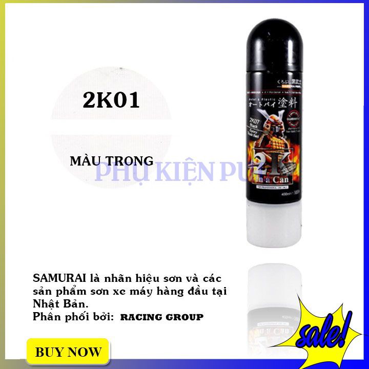 Sơn xịt phủ bóng Samurai chính hãng 2K01