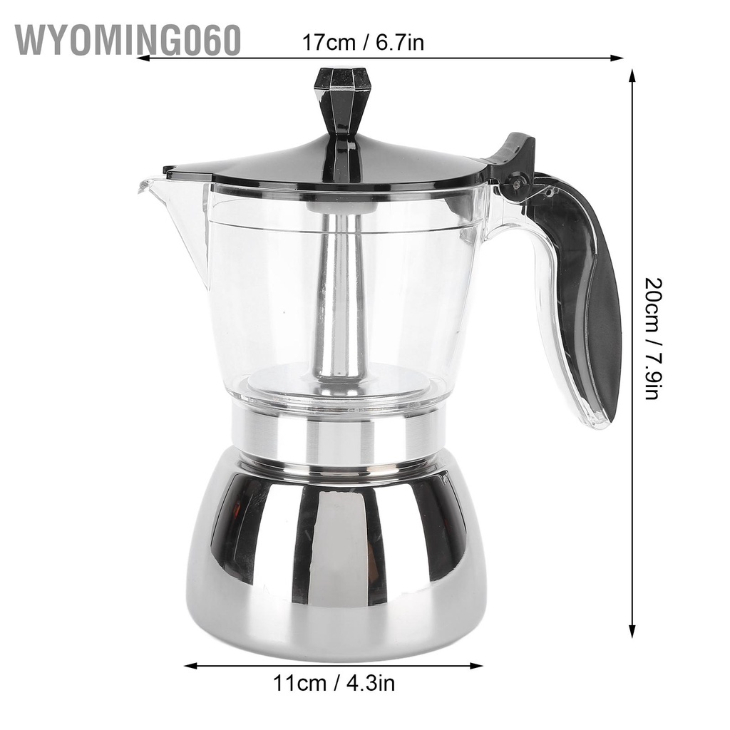 Bình pha cà phê moka Ý bằng thép không gỉ hình bát giác