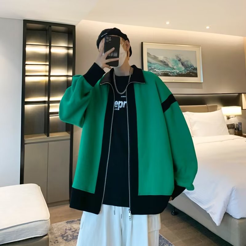 Áo Khoác Bóng Chày nam Thời Trang Xuân Thu thời trang áo cardigan len unisex phong cách Hàn Quốc varsity jacket from rộng áo cardigan nam
