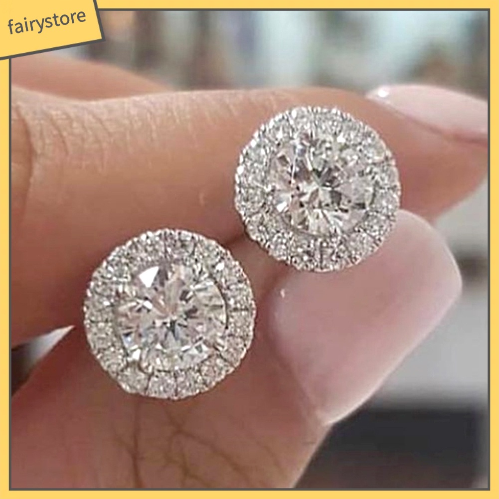 Bông Tai Hợp Kim Đính Đá Kiểu Dáng Sang Trọng