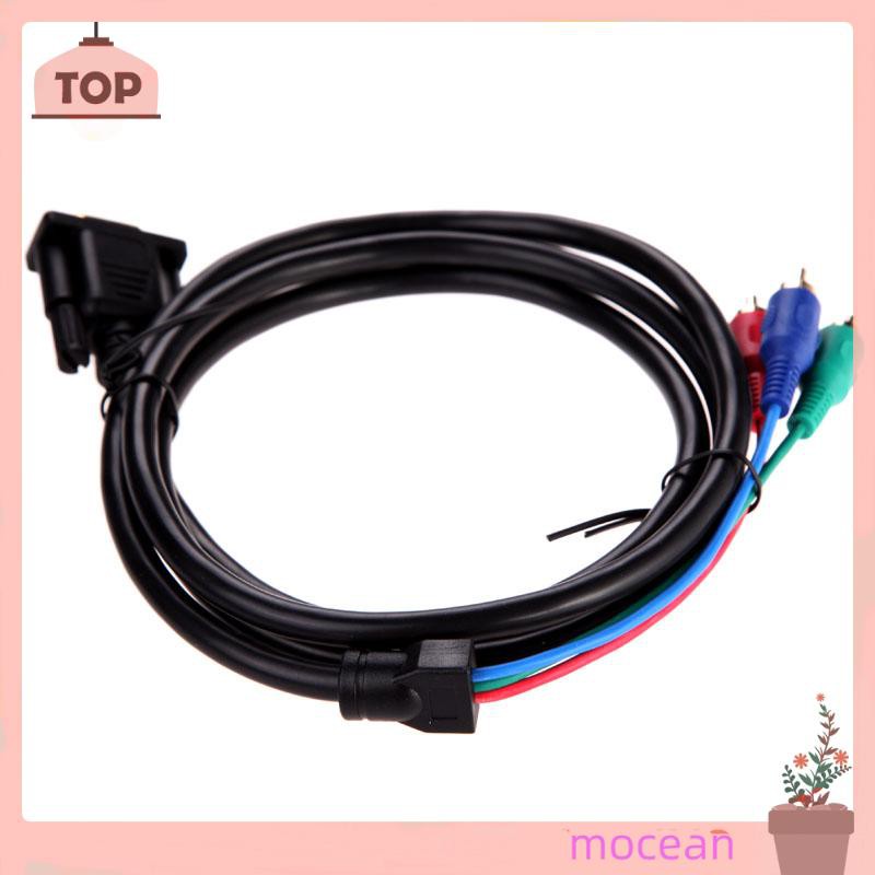 Mocean 1.5m 5Ft VGA to TV 3 RCA Component AV Adapter Cable for PC Laptop