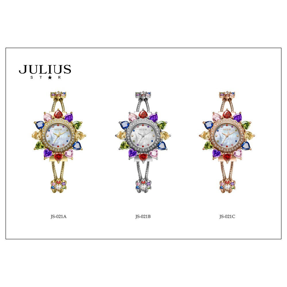 Đồng Hồ Nữ JS-021 Julius Star Mặt Hoa Đính Đá swarovski