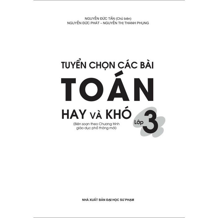Sách Tuyển Chọn Các Bài Toán Hay Và Khó Lớp 3