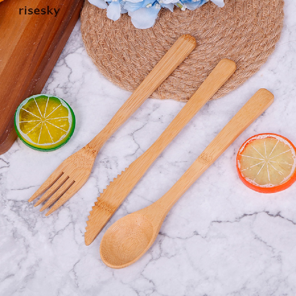 1 Bộ Muỗng Nĩa Bằng Tre Có Thể Tái Sử Dụng ♨Trên đó
