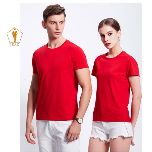 Áo Thun Trơn 265g TRAZ Phom Xuông unisex Dùng Chung Nam Nữ Vải Dày Màu Đen, trắng Xám Ngắn Tay Cổ Tròn