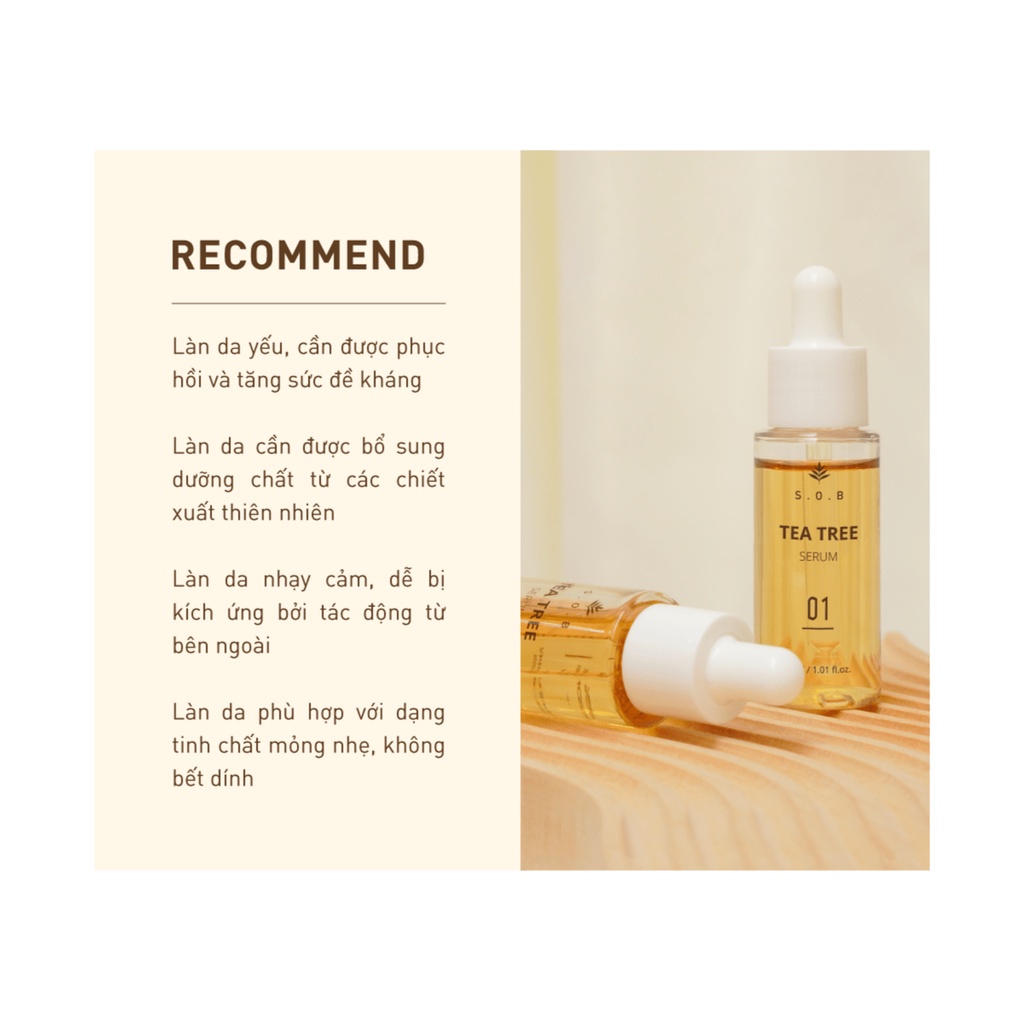 Serum Trắng Da Giảm Mụn S.O.B Tea Tree Serum 30ml