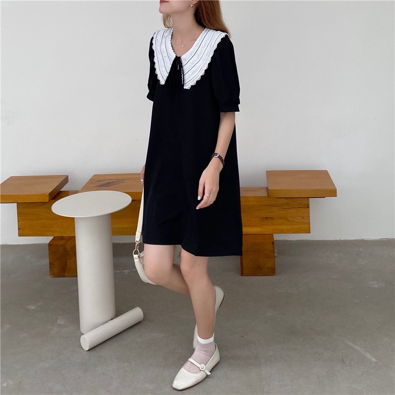 Đầm Tay Ngắn Cổ Tròn 35633