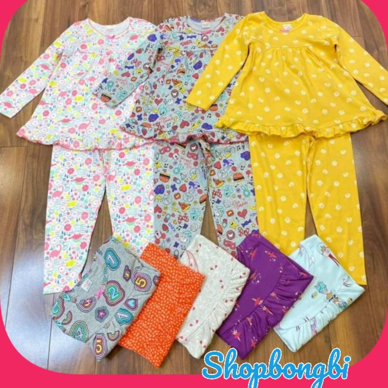 Bộ bé gái dài tay size đại cotton bozip xuất dư 23-40kg