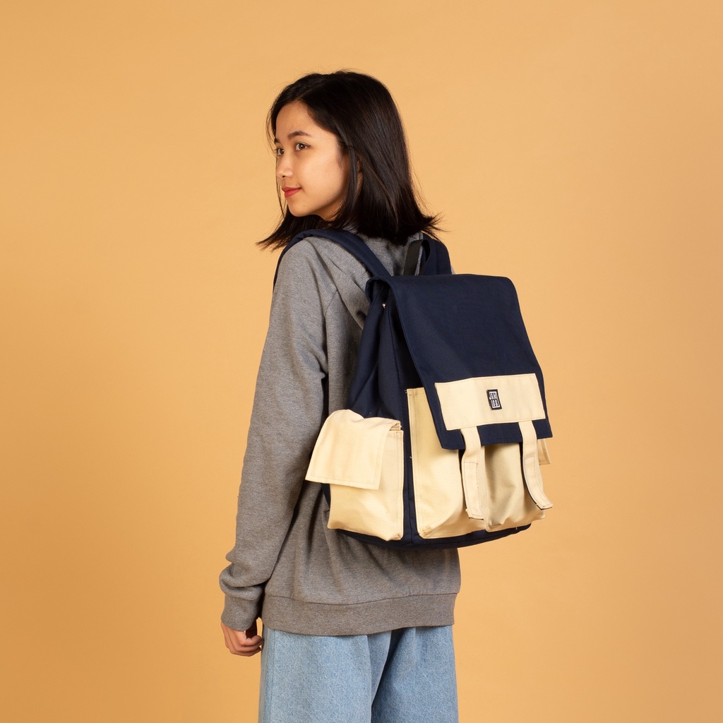 Jamlos Pocket Backpack - Balo thời trang nhiều ngăn vải canvas đi học, đi làm, du lịch