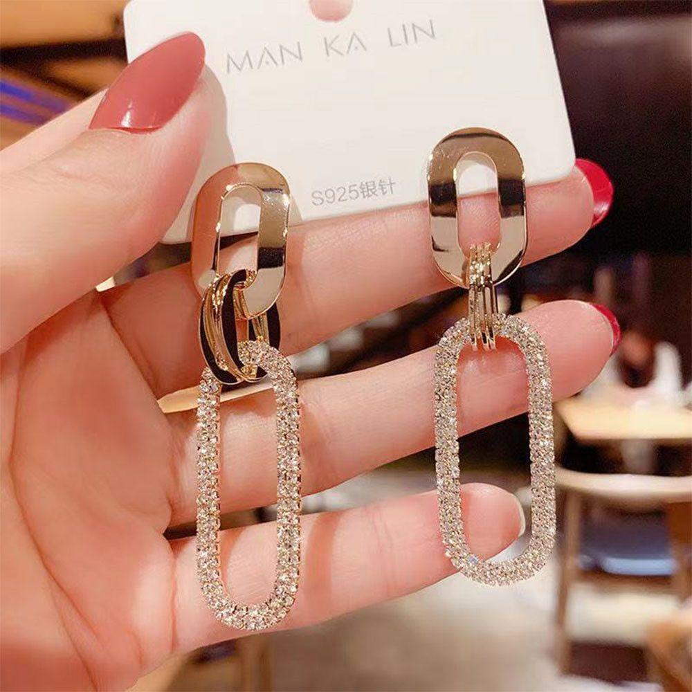 Bông Tai Hình Oval Thời Trang Dành Cho Nữ|Bông Tai Đinh Tán Thiết Kế Cá Tính Thời Trang