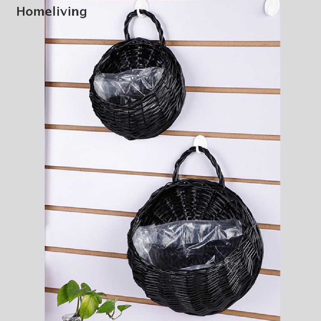 Giỏ hoa đan mây thủ công treo tường trang trí nội thất đẹp mắt