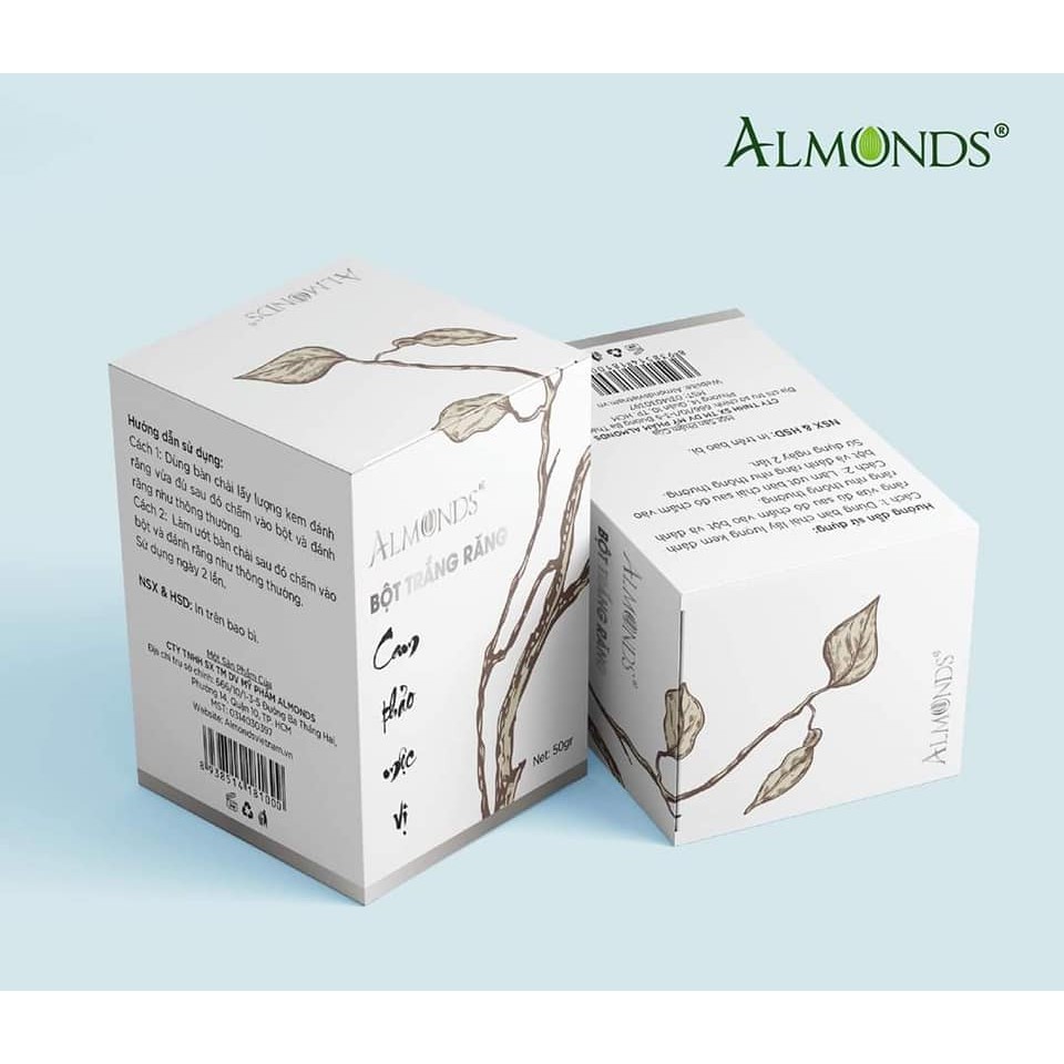 Bột làm trắng răng cam thảo mộc vị Almonds