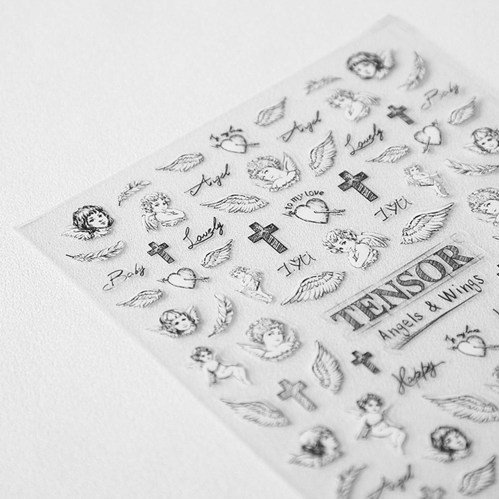 Miếng Dán Móng Tay Khắc Chữ Tiếng Anh 5D Siêu Mỏng DIY